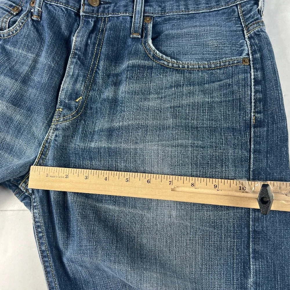 Levi's Jean Shorts Men's 35* 569 Loose Blue Cut Off Faded Denim Jorts Tag 34